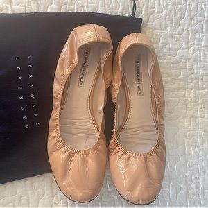 Vera Wang Lavender Label, Nude Color Patent Leather Ballerina Flats , size 10.5